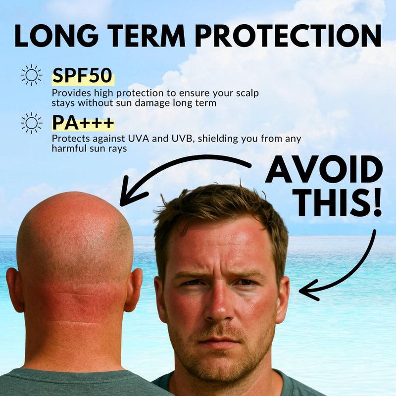 Daily Scalp Sunscreen SPF 50+ - Fragrance-Free Bald Head Care | Matte, No Grease, Vegan Formula