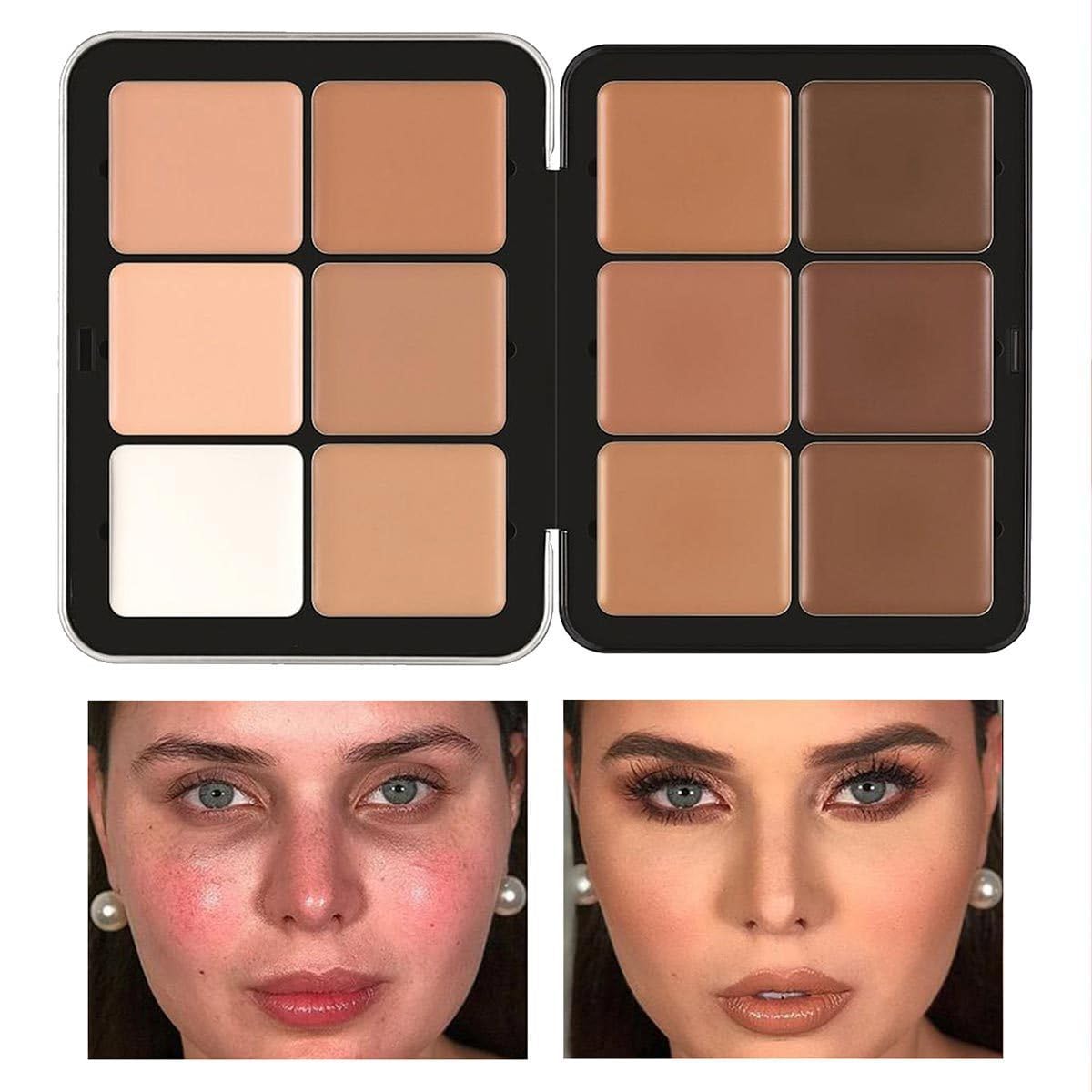 12 Color Concealer Palette - Full Coverage Makeup for Dark Circles & Blush | Versatile Face Cosmetics