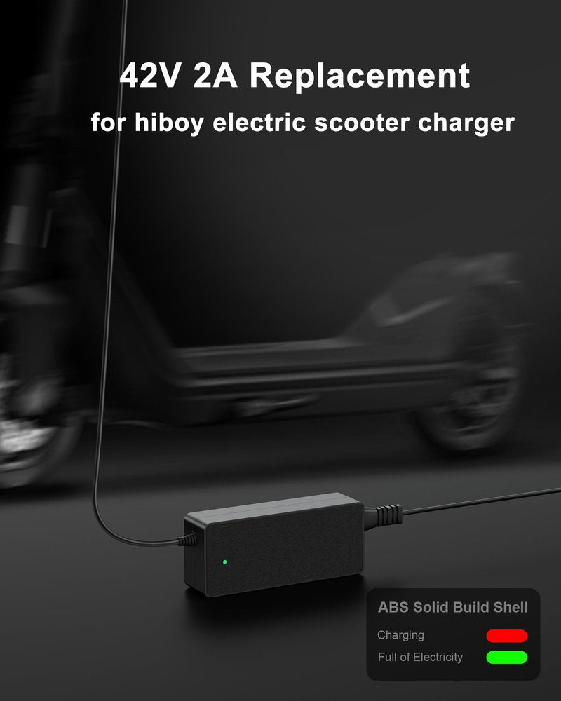 WUKUR 42V 2A Electric Scooter Charger Compatible with Hiboy S2, Lite, Pro,KS4, KS4 Pro, MAX, MAX3, MAX V2, NEX, NEX3, NEX5 36V Lithium-Ion Electric Scooter