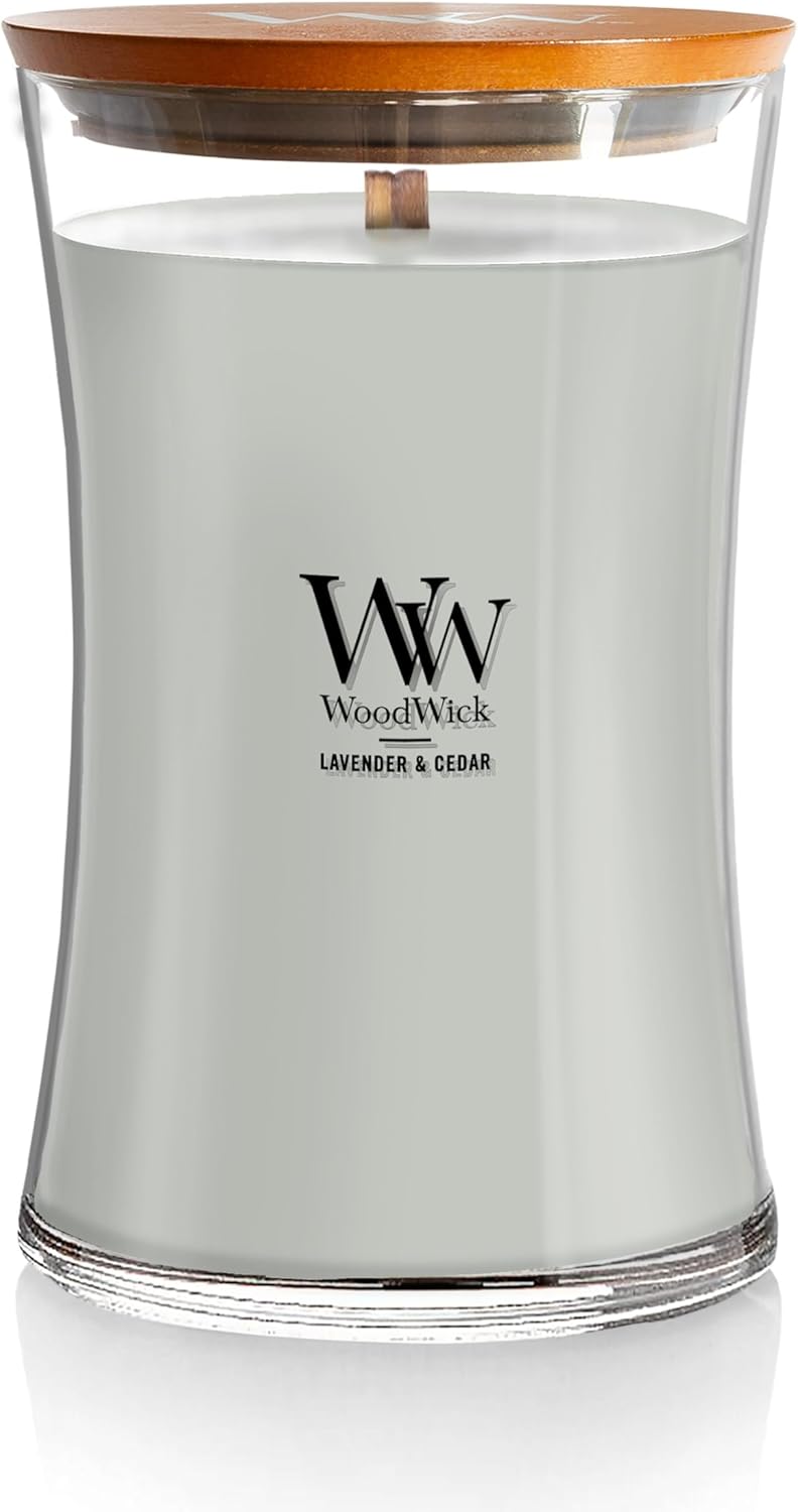 WoodWick Medium Hourglass Candle - White Tea & Jasmine Scent | 9.7oz, Crackling Burn, Perfect for Gifting (Pack of 4)