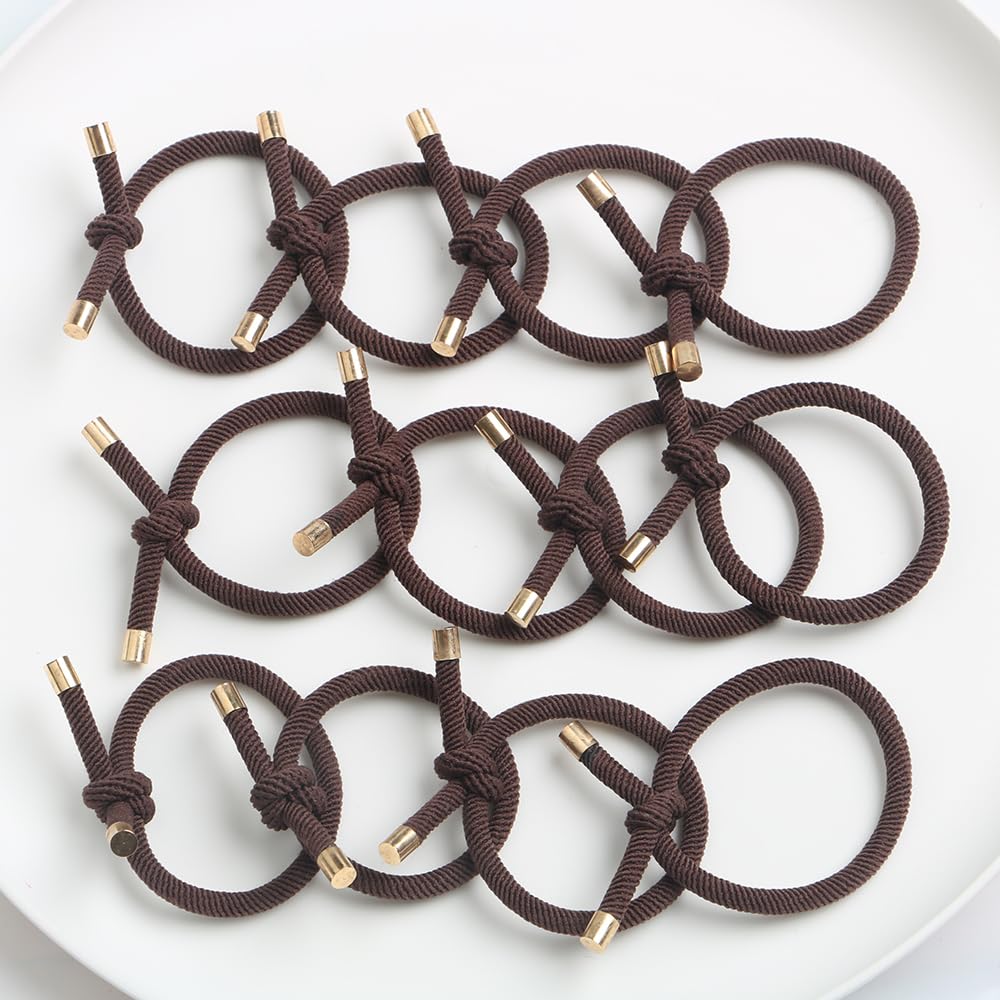 Elastic Hair Ties - Stretchy Rubber Bands for Women | Pack of 12 Black Ponytail Holders