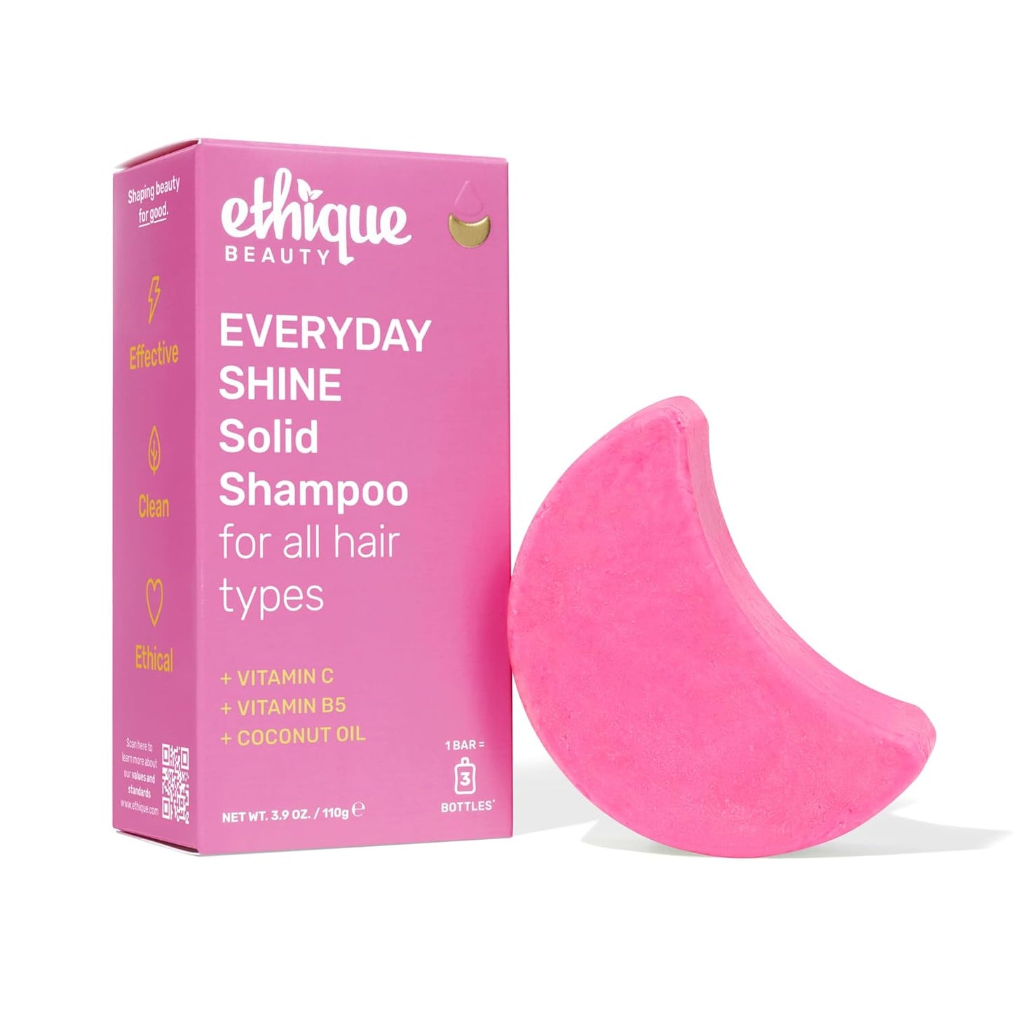 Ethique Smoothing Shampoo Bar for Frizzy Hair - Coconut Butter, Plastic-Free, Vegan | 3.88 oz
