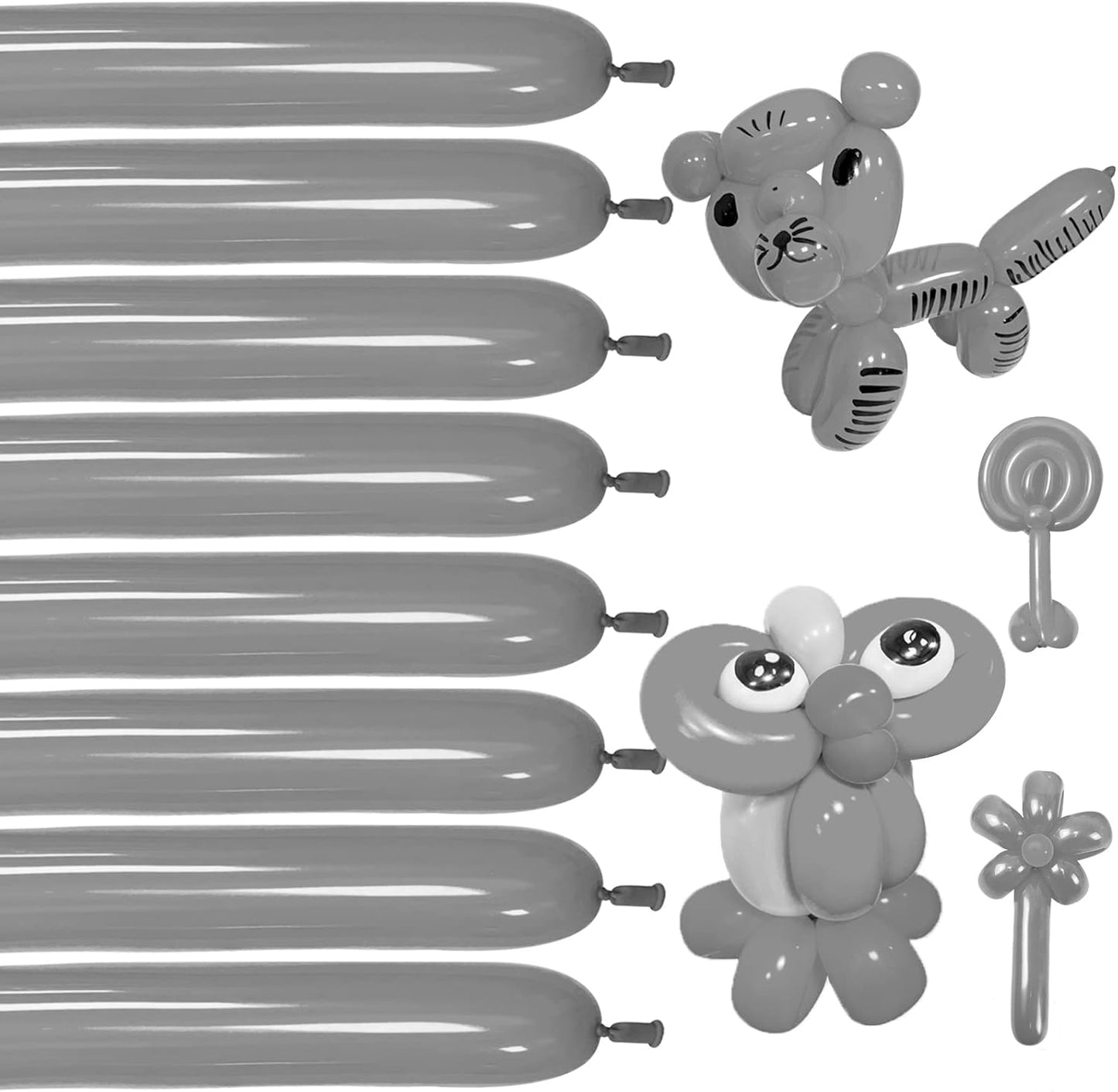 Clear 260 Balloons - Premium Long Skinny Latex Balloons for Animal Creations | 100 Pcs for Kids' Parties
