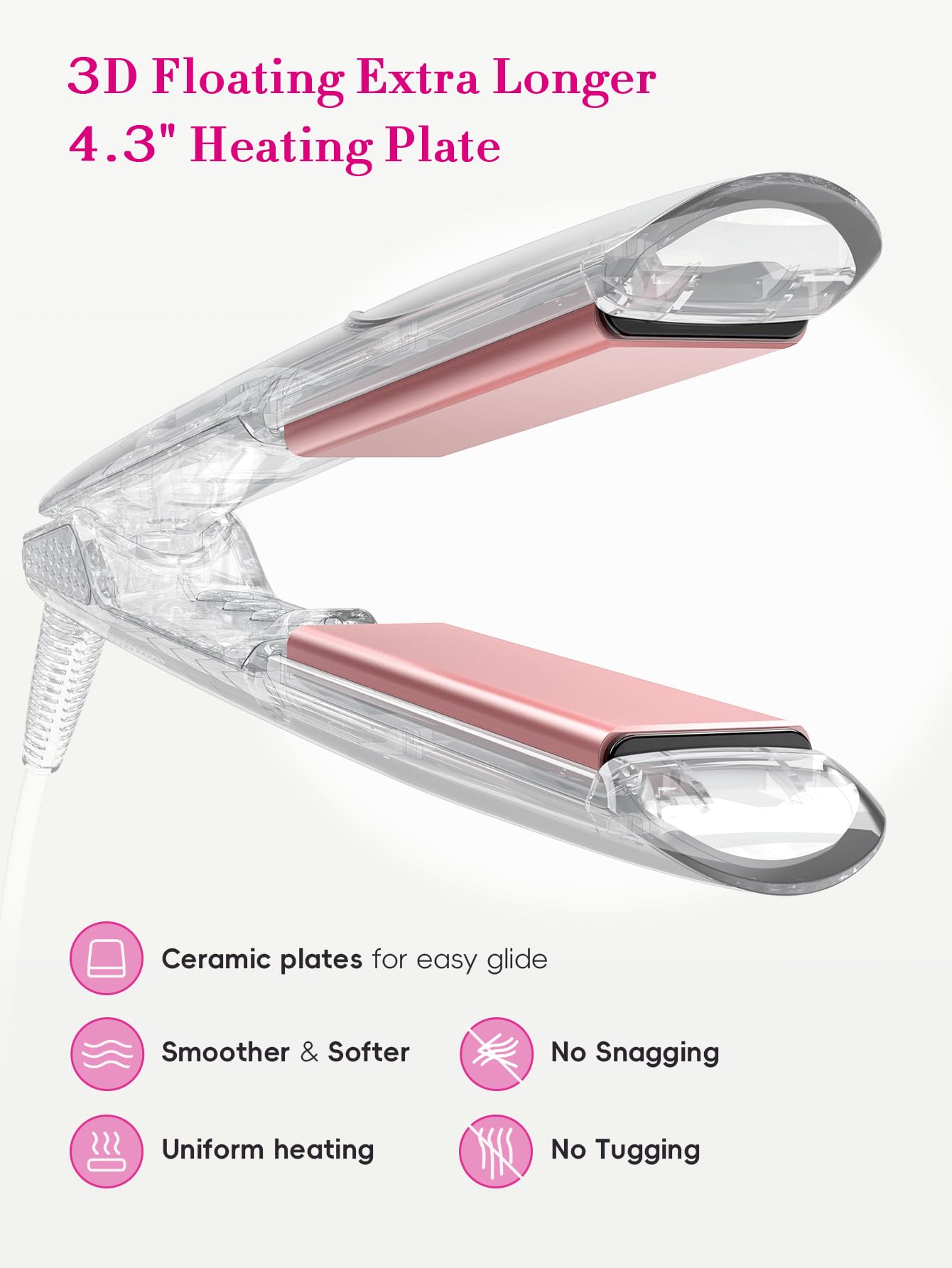 LANDOT Flat Iron Hair Straightener 1 inch - Ceramic Ionic Straightening Iron for Frizz-Free Shine Hair - Adjustable Temp 250-450F for All Hair Types, Auto Shut Off + Travel Pouch