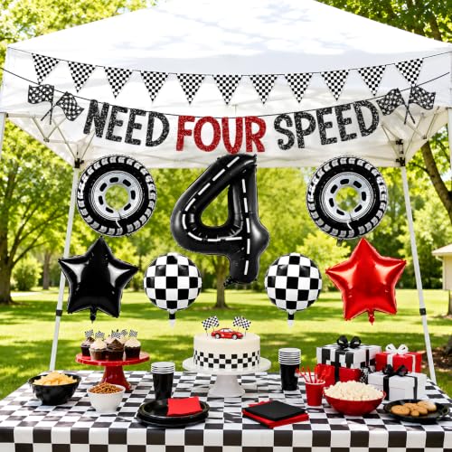 Need Four Speed Balloon & Banner Set for 4th Birthday Party