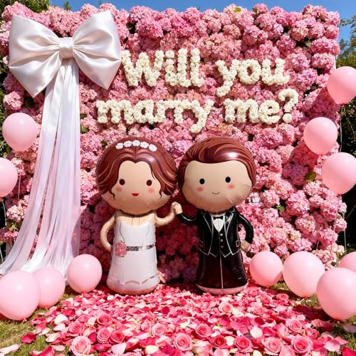 Bride and Groom Foil Balloons Set - Just Married Wedding Decor