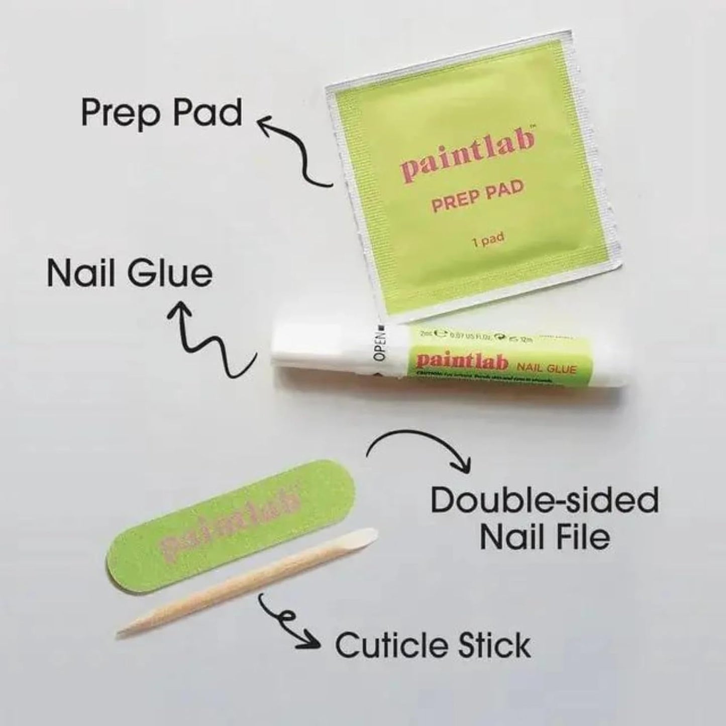 Press On Nails - Chrome Pink Polka Dot French Tip | Short Almond, 30 Nails in 15 Sizes with Glue, Reusable Salon Quality
