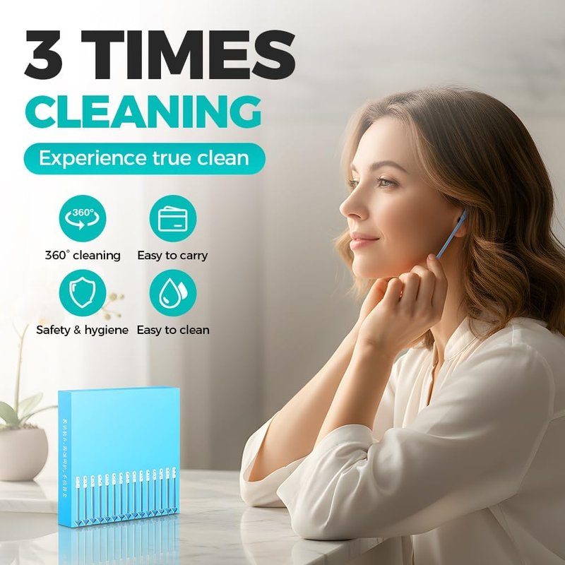 Reusable Sticky Ear Cleaning Sticks - Soft Gentle Adhesive Ear Wax Removal Tools | 24 Pack