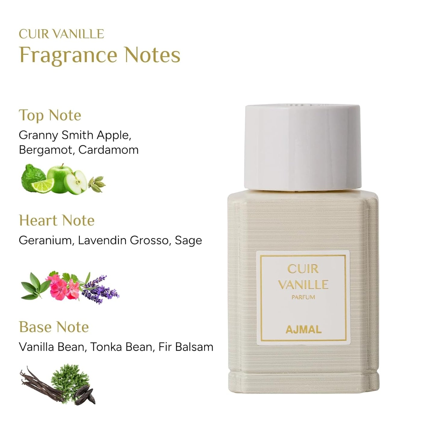 Ajmal Oud Marquis Cuir Vanille Eau de Parfum for Men - Luxury Vanilla Leather Fragrance | 3.4 fl oz | Long-Lasting Amber & Musk Blend
