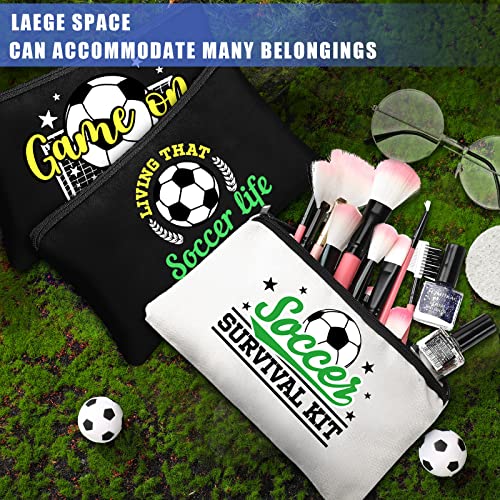 Sweetude Classic Soccer Themed Makeup Bag Set - 18 Pcs Travel Accessories