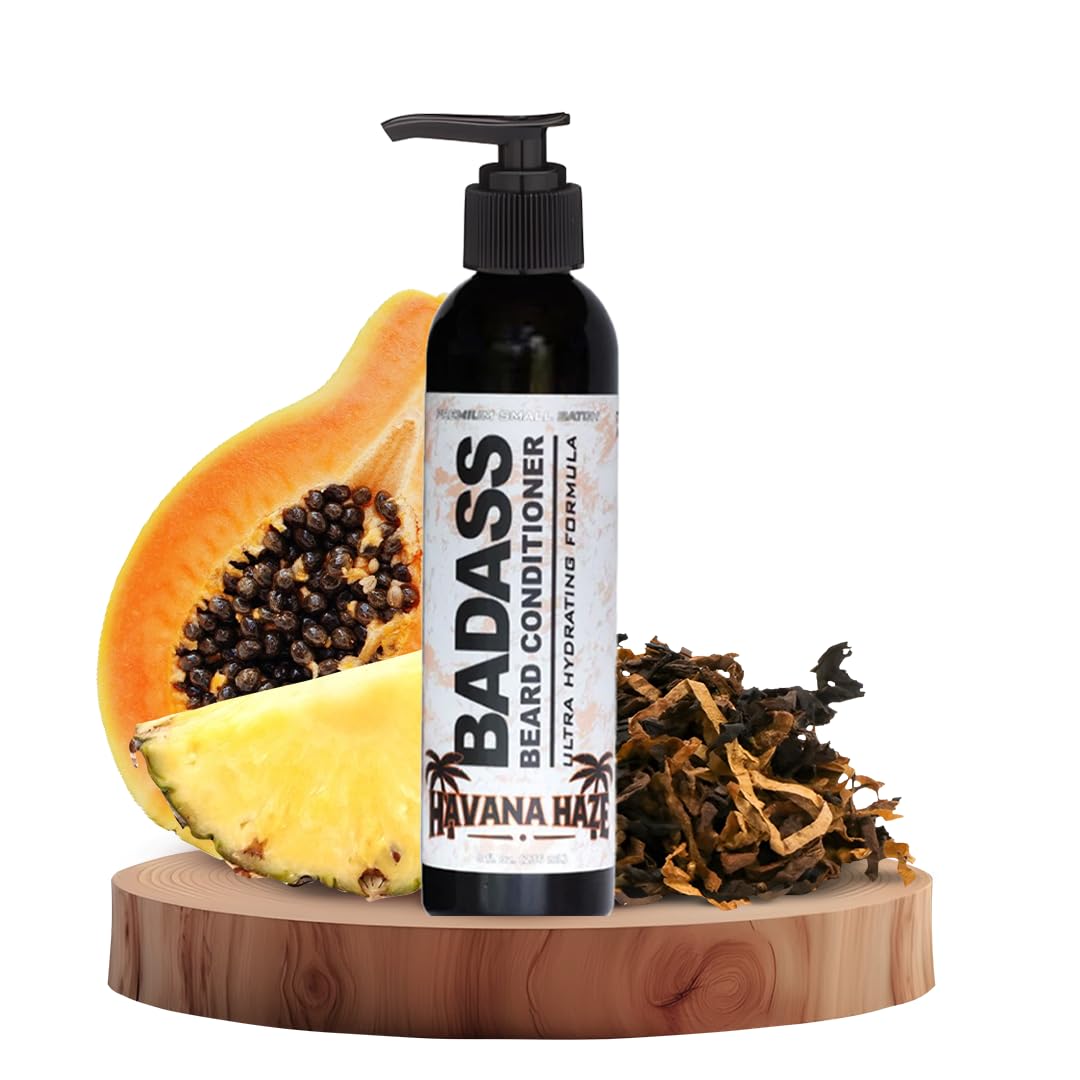 Badass Beard Care Beard Conditioner - HAVANA HAZE, 8oz - Made of Natural Ingredients for A Healthy, Soft, & Itch Free Beard and Mustache