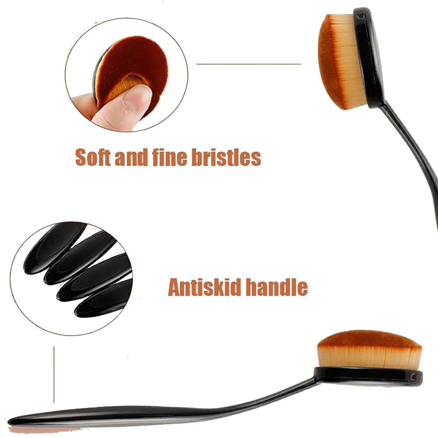 Traceless Petal Kabuki Makeup Brushes - 2 Pc Set for Flawless Foundation Application