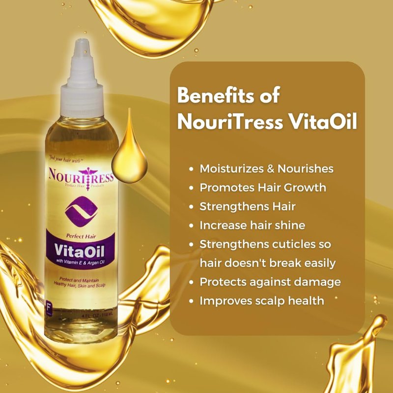 NouriTress Perfect Hair VitaOil | Promotes Growth | Rosemary & Argan Oils | 14 Essential Oils | 4 oz