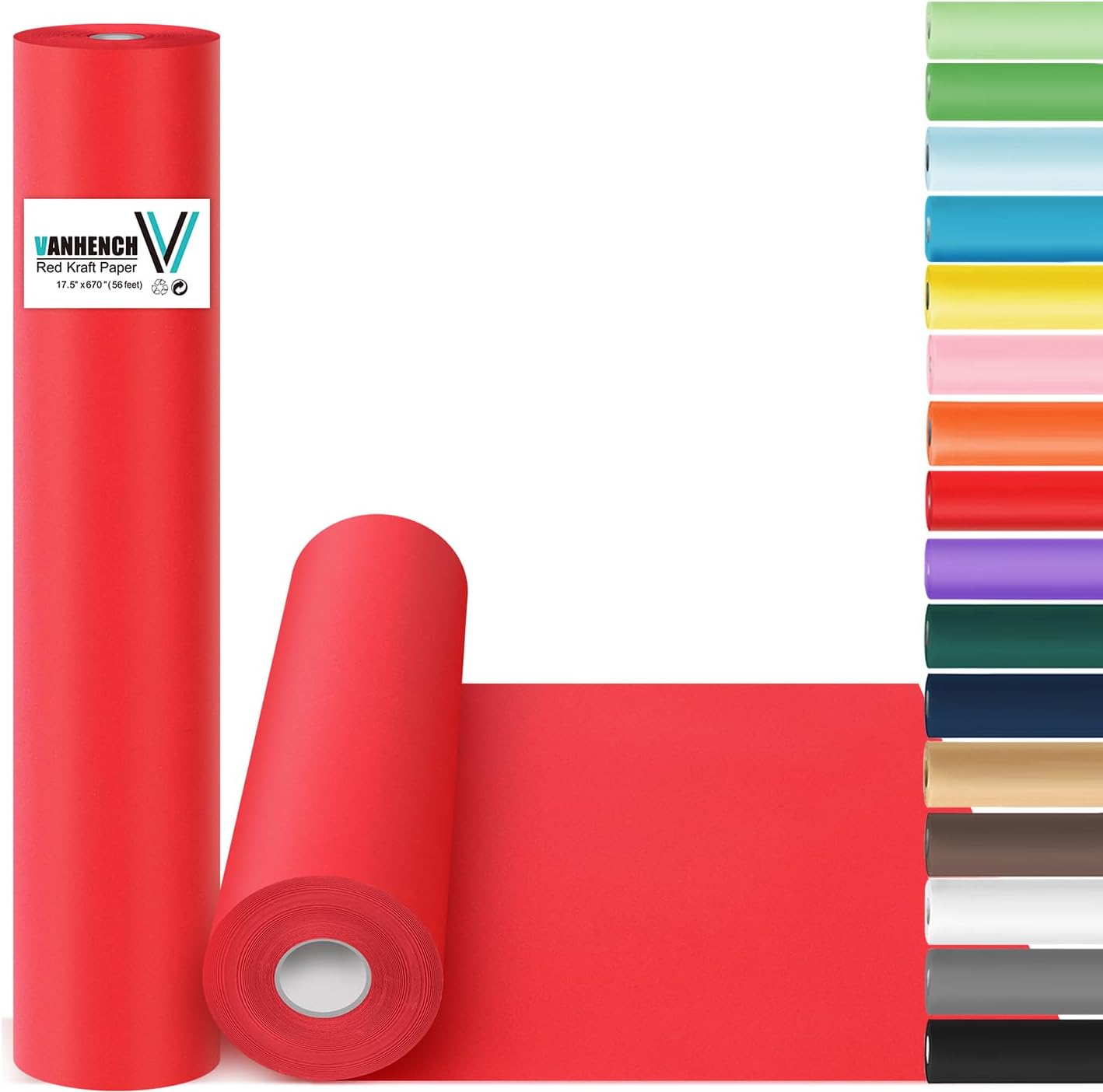 Brown Wrapping Paper Roll - Craft Kraft Packing Paper 17.5"x1200" for Gifts, Arts, & Moving Supplies | 70GSM