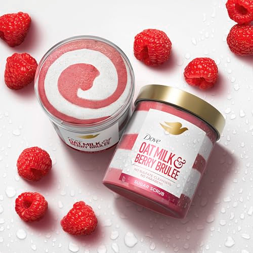 Dove Oat Milk & Berry Brulee Sugar Body Scrub 15 oz - Exfoliating & Hydrating