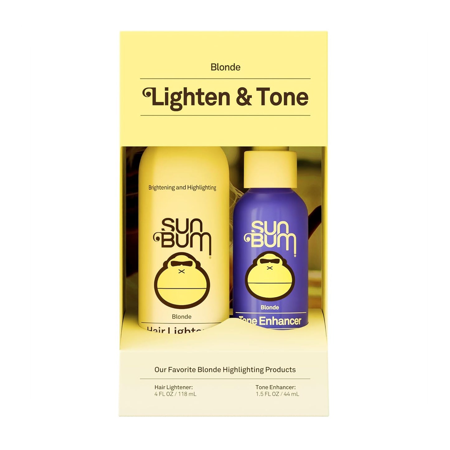 Sun Bum Lighten and Tone Travel Kit - Blonde Hair Lightener & Tone Enhancer | UV Protection, Vegan (4 oz, 1.5 fl oz)