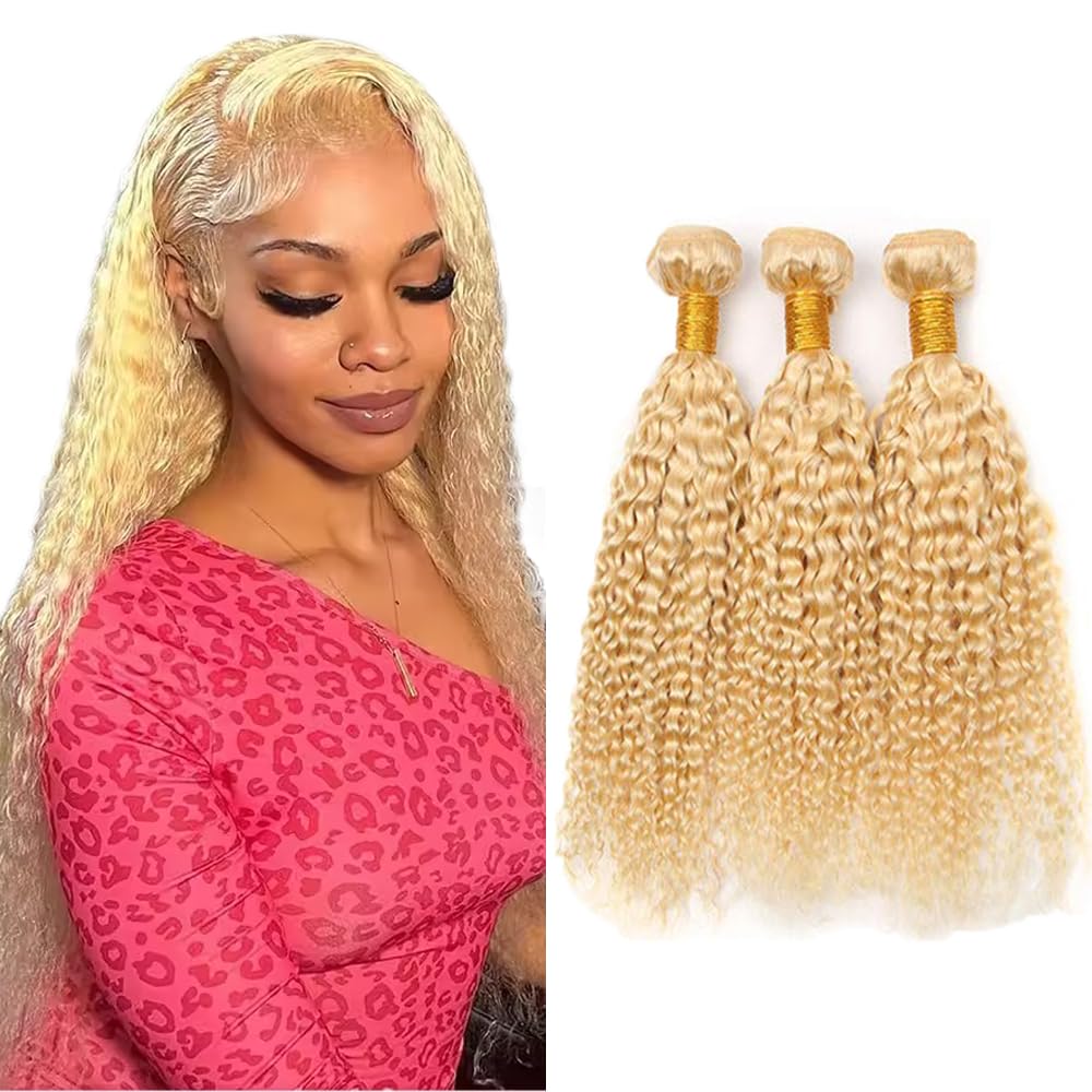 300g 613 Bundles Human Hair Blonde Wet and Wavy Bundle 12 14 16 Inch 300g Brazilian Virgin Hair 3 Bundles 613 Water Wave Bundle Human Hair Extensions
