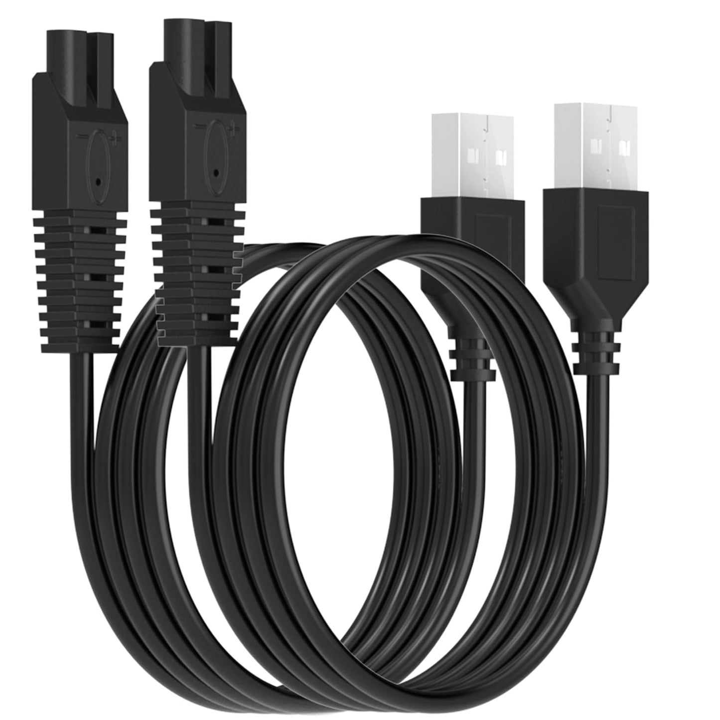 2Pcs USB Power Cord for Remington Smooth & Silky Electric Shaver WDF5030A, WDF4816NA, WDF4821US, WDF4825, Women’s Shaver & Trimmer Replacement Charging Cable, Black