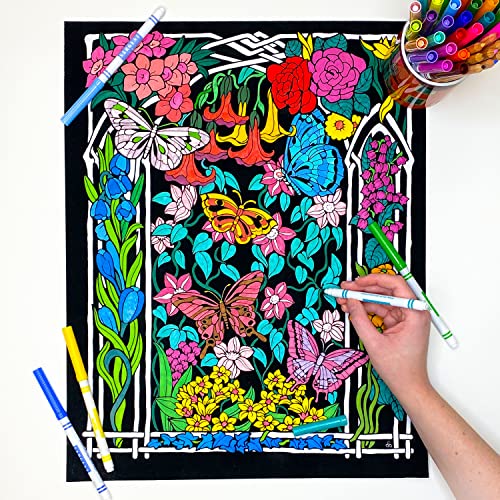 Stuff2Color Velvet Butterflies and Flowers Coloring Poster - 16x20