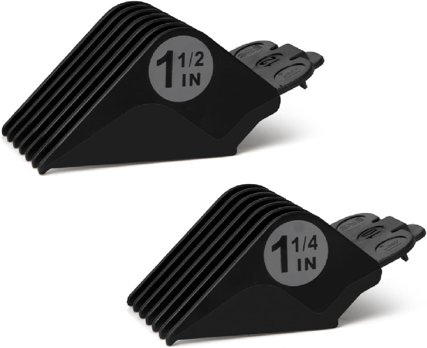 Clipper Guards Set - 10 & 12 Compatible with Wahl Clippers | Extra Long Replacement Combs - 1.25" & 1.5" Black