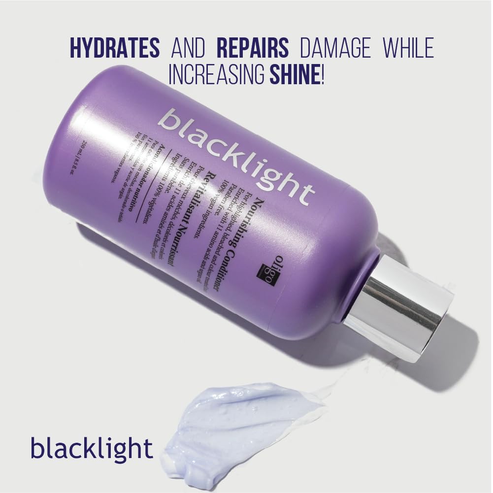 Oligo Professionnel Blacklight Nourishing Shampoo & Conditioner Duo - Sulfate-Free, Vegan, Hydrating with Argan Oil - 8.5 oz