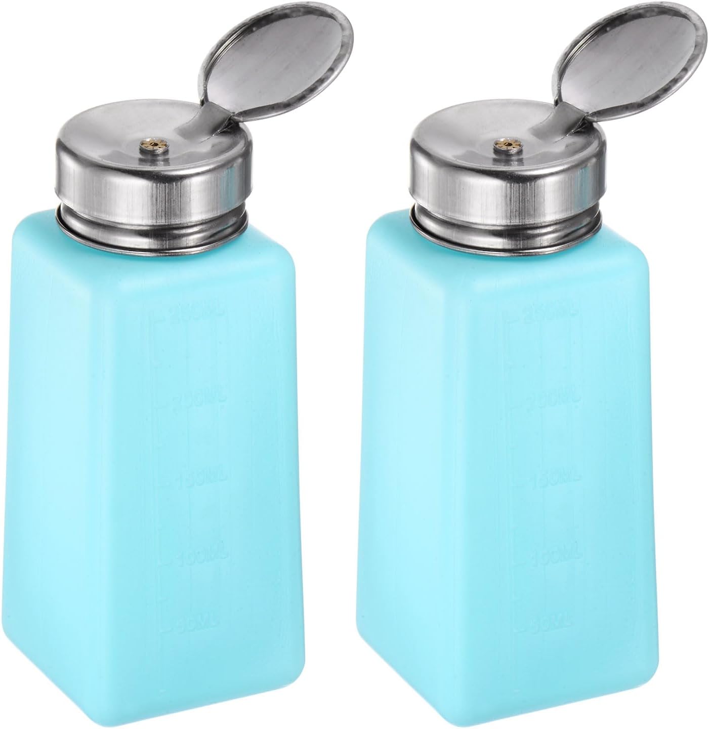 Harfington Alcohol Dispenser Pump Bottles - 200ml Push Down Liquid Dispenser with Sealing Stainless Steel Lid | Pink
