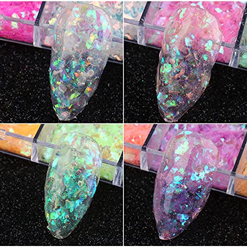 Iridescent Mermaid Nail Glitter Sequins for DIY Nail Art