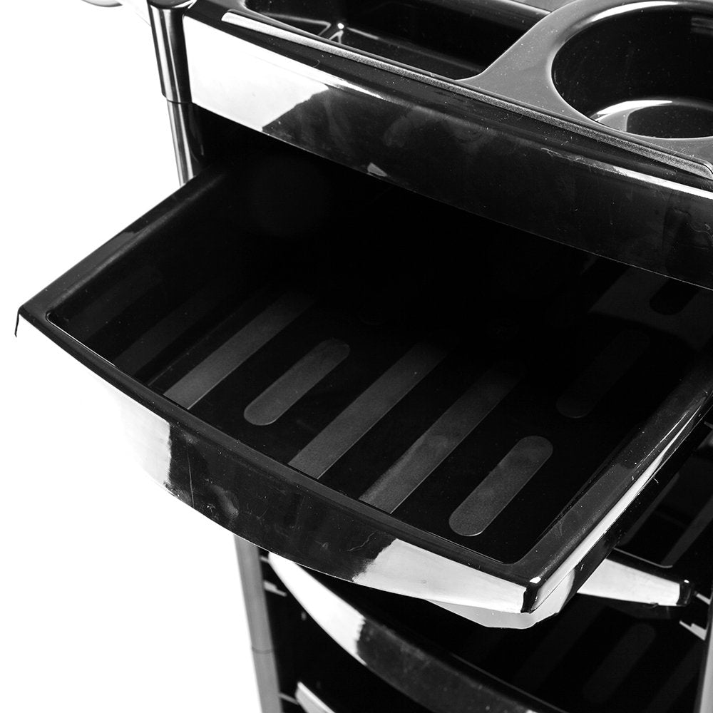 Salon Trolley Cart for Salon Station,Hair Salon Beauty Storage Car,5-Tiers Removable Hairdresser Beauty Storage Trolley,Space Saving Salon Rolling Cart (ABS & Stainless Tube Pole & Rubber Castor)