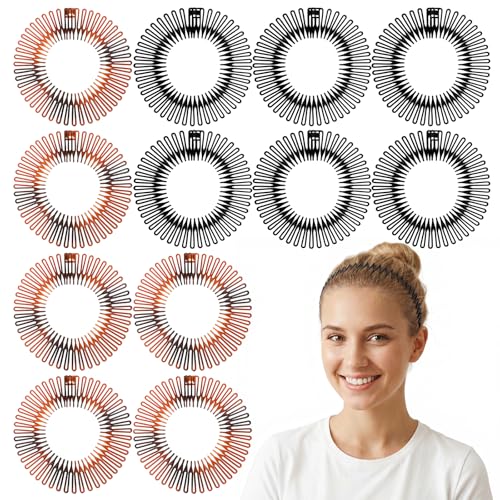 Grevosea 12 Pcs Zigzag Flexible Headbands for Women & Teens