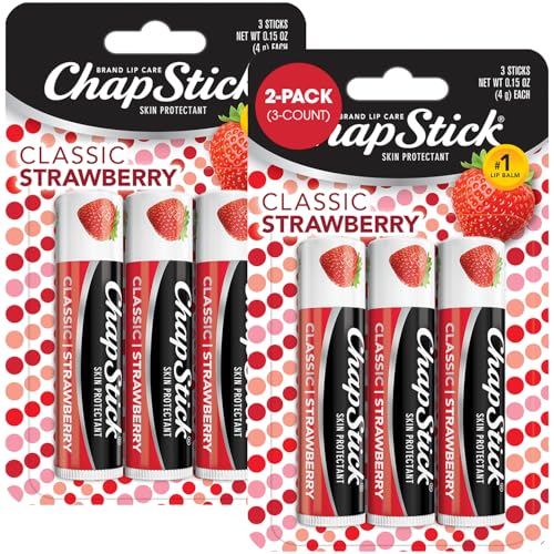 ChapStick Classic Strawberry Lip Balm - 6-Count Tinted Moisturizer