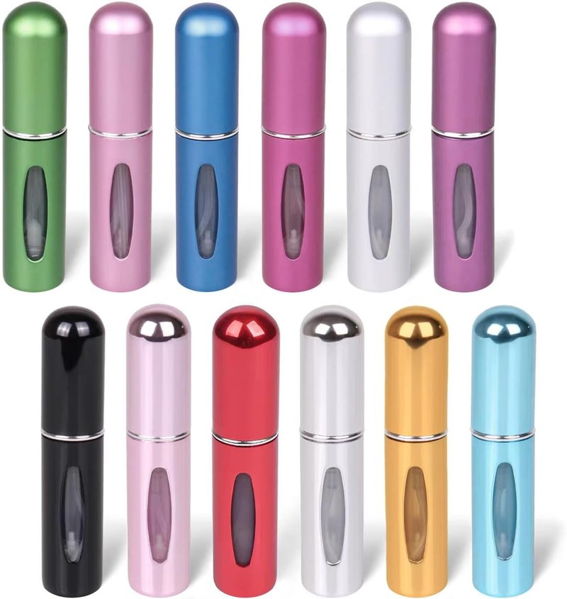 Travel Refillable Perfume Atomizer Bottles - 12 PCS Mini 5ml Spray Containers | Multicolor Travel Accessories
