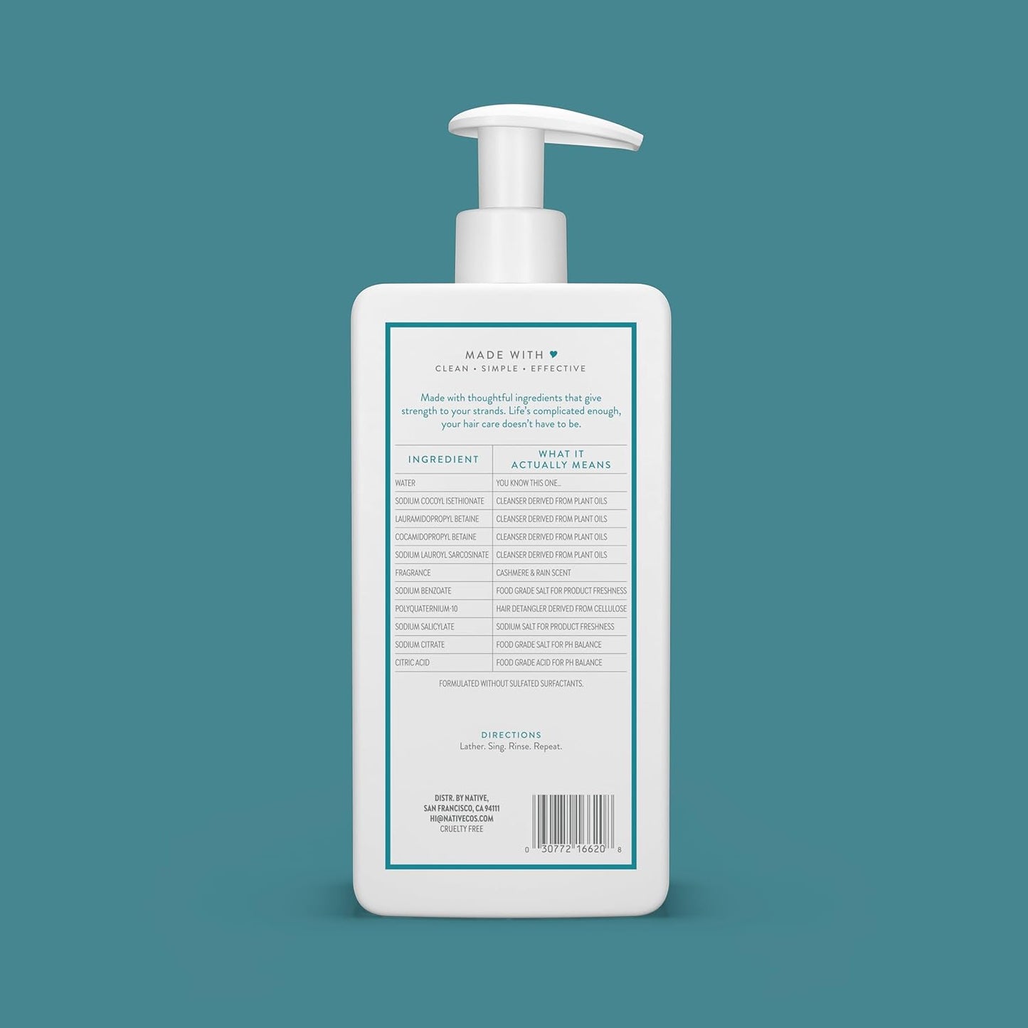 Native Cashmere 2-in-1 Shampoo & Conditioner Set - Nourishing Formula, 16.5 fl oz
