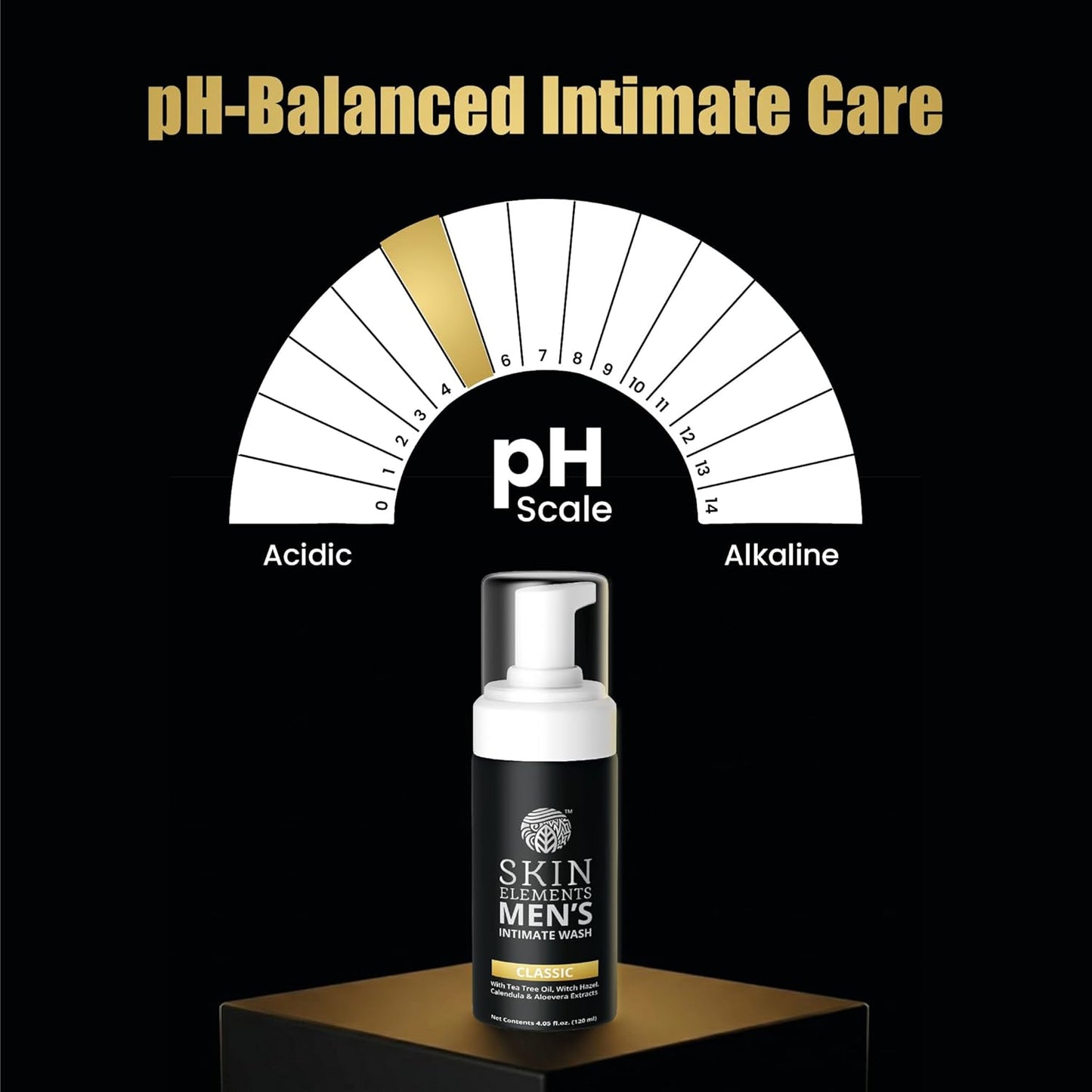 Intimate Wash for Men - pH Balanced Foaming Cleanser with Tea Tree Oil & Aloe Vera | Soothes & Refreshes | 4.05 fl. oz.