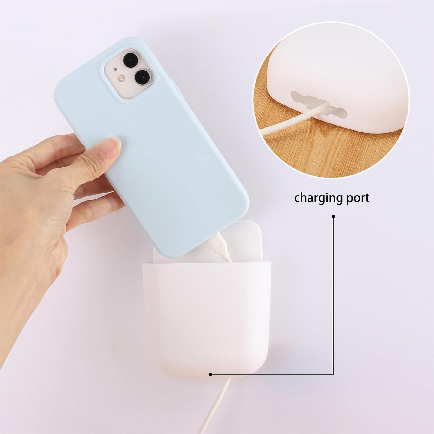 1Pcs Wall-Mounted Storage Box Space-Saving Wall Organizer for Phone Remote Small Items Creative Hanging Storage Easy Install No Electricity Needed(White)