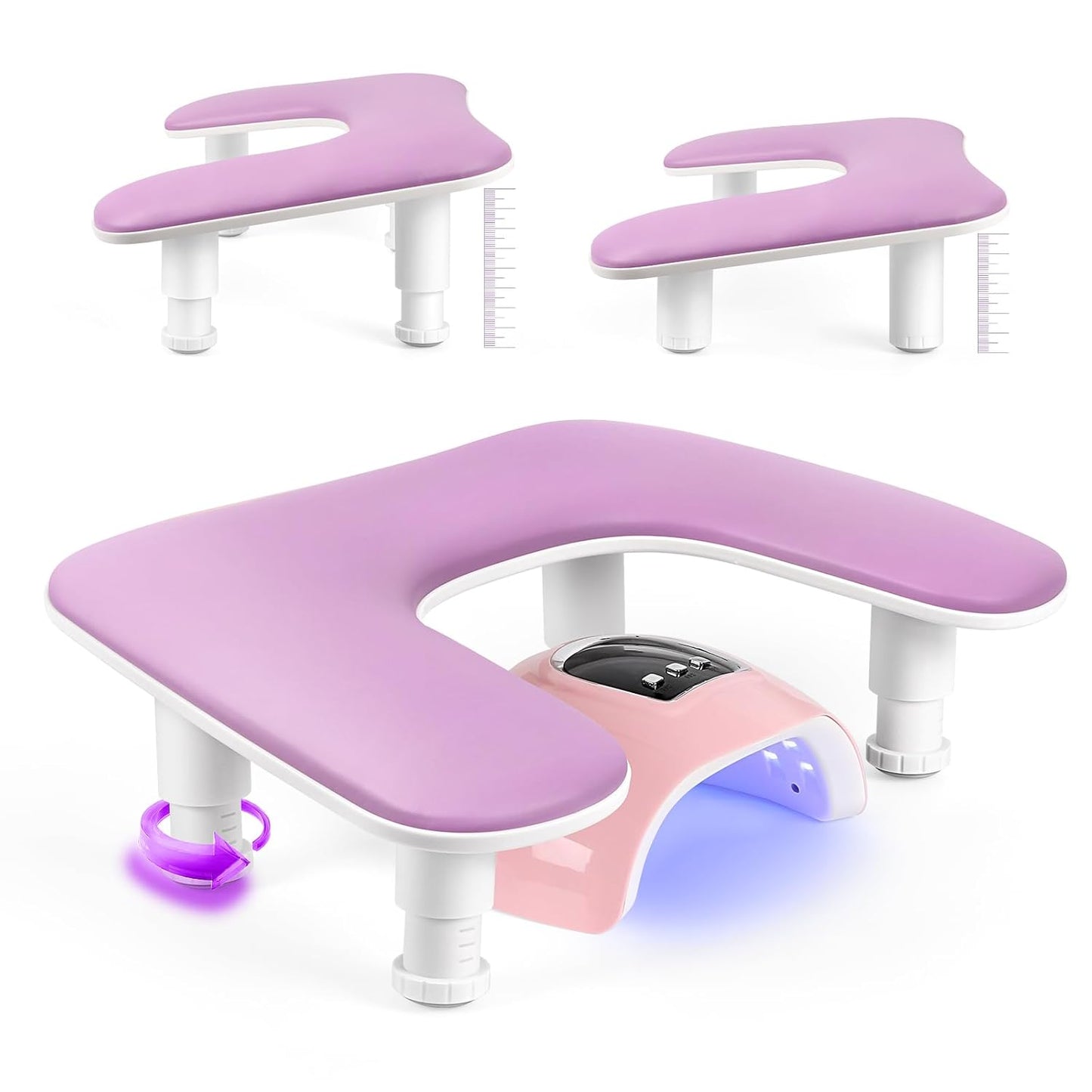 U-Shaped Nail Arm Rest Pillow - Microfiber Leather Cushion for Manicure | Pink Nail Tech Support