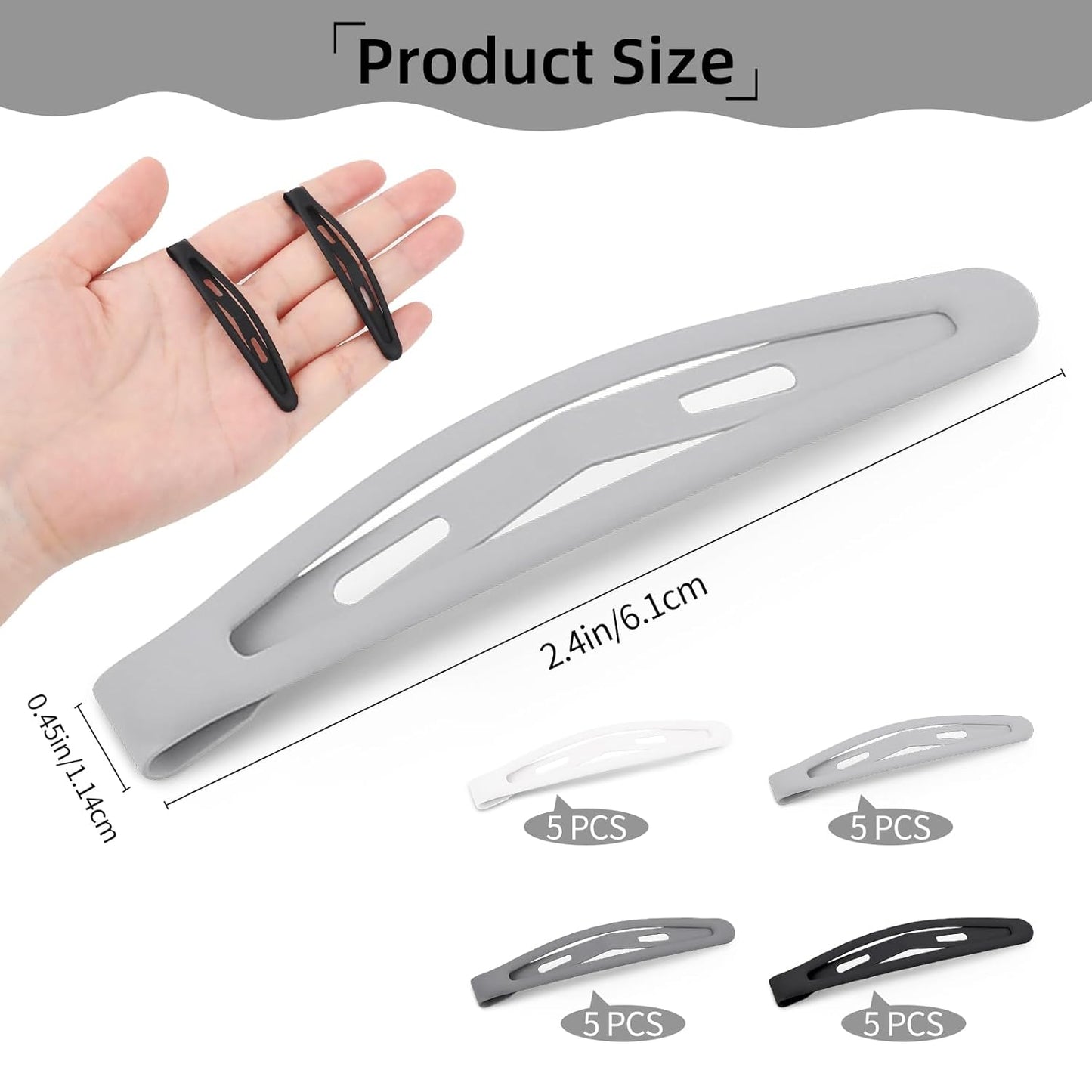 Matte Snap Hair Clips - 20PCS Non-Slip Metal Barrettes for Women & Girls | 2.4 Inch, 4 Colors