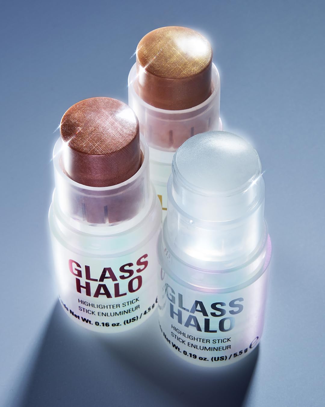 Revolution, Glass Halo Highlighter Stick for Face & Body, Cream Formula, Dewy Radiant Glow with Peptides, Jojoba Oil & Vitamin E, Travel-Friendly, Golden Glow, 0.16 oz