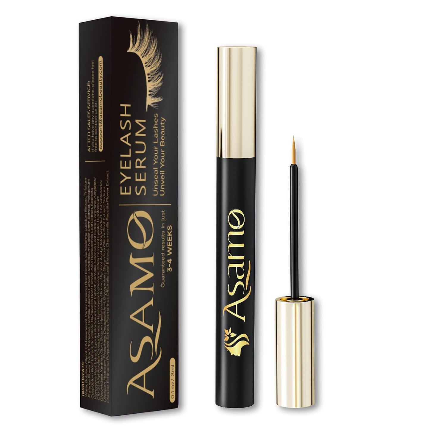 Eyelash Growth Serum - 15 Plant Extracts for Longer, Denser Lashes | Hypoallergenic & Oil-Free Formula