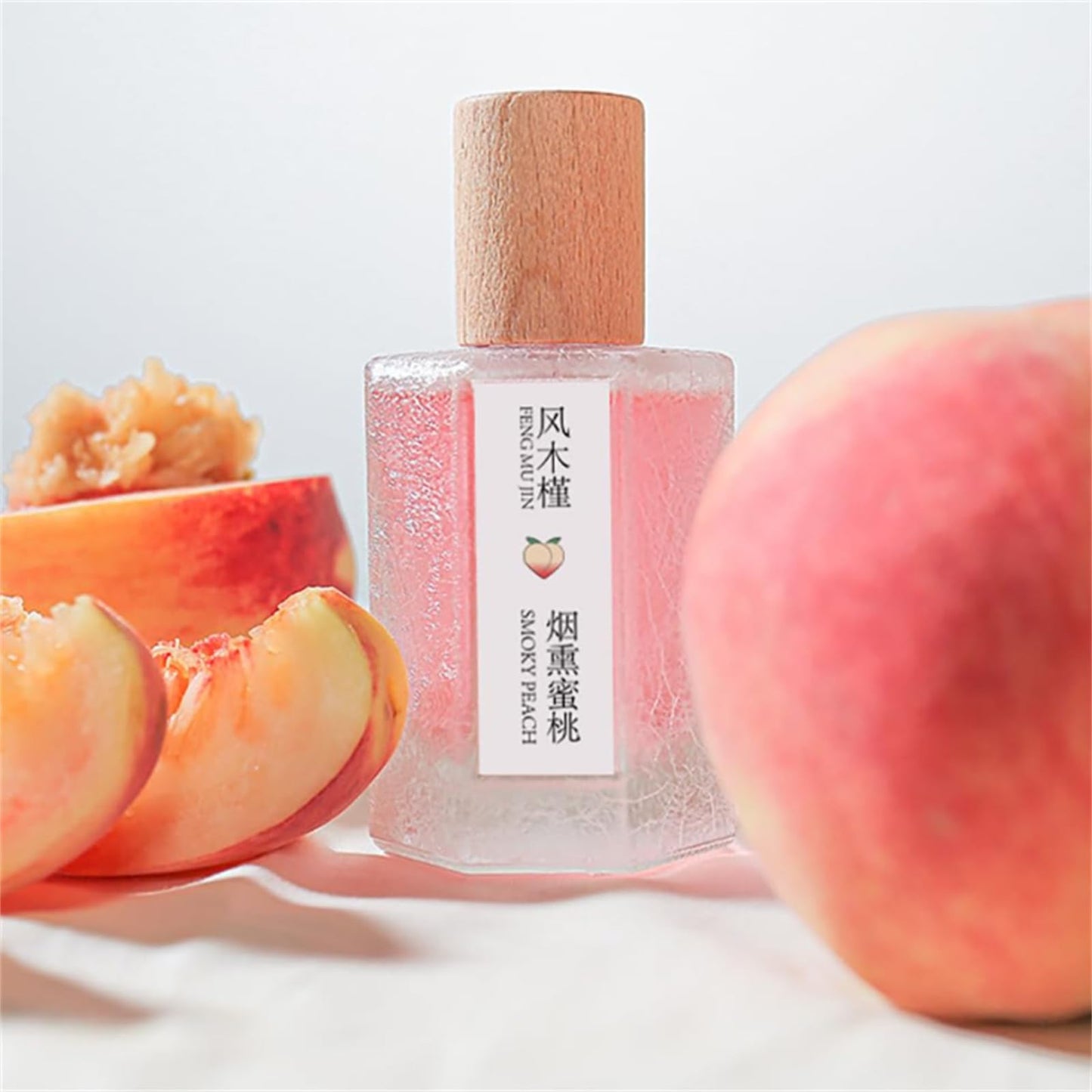 Peach Scented Fragrance Spray, Smoky Peach Perfume 50ML, Long Lasting Refresh Fruit Woody Floral Fragrance Perfumes for Women (2pcs A, 3)