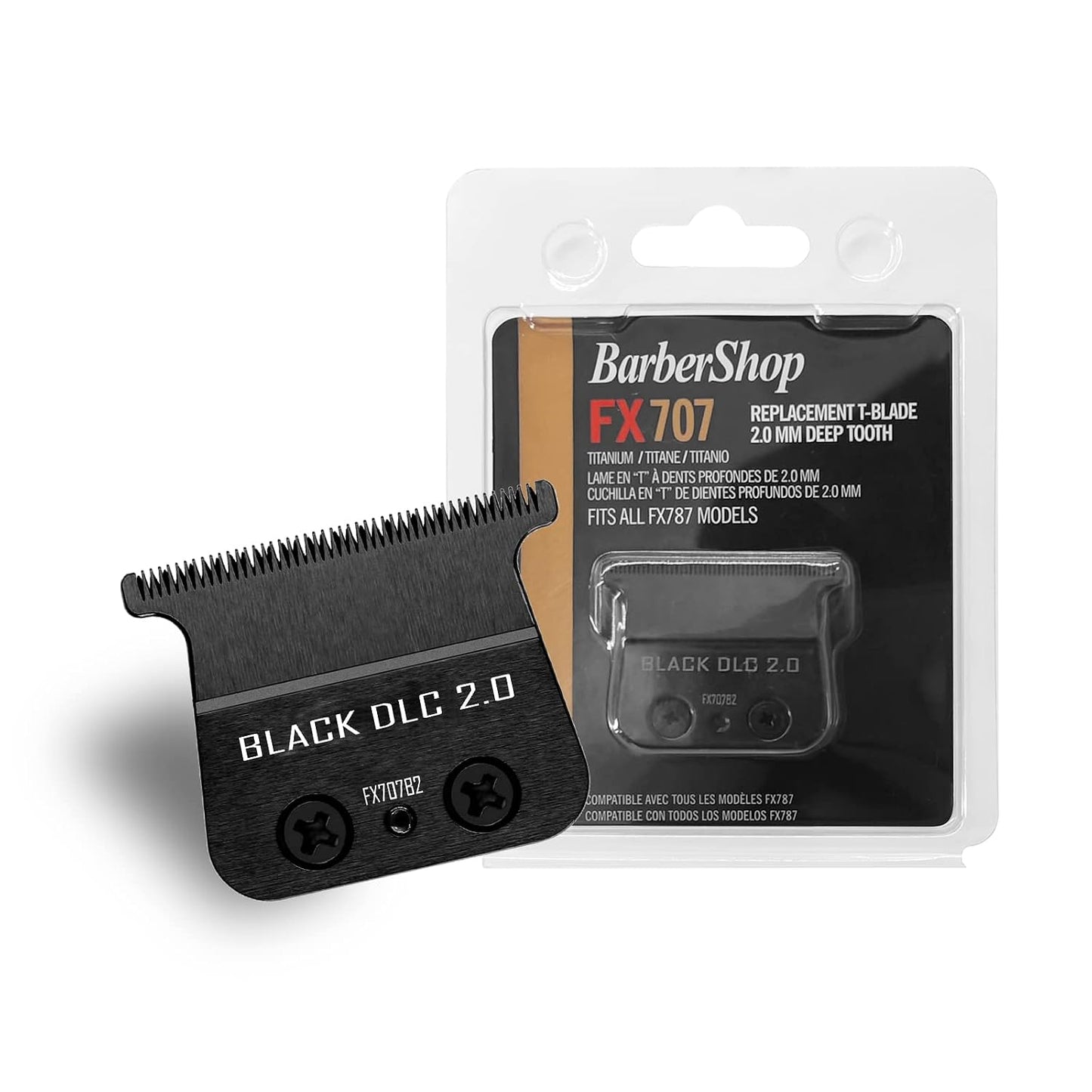 Replacement Blades for BaBylissPRO Hair Trimmers - FX707B2 DLC, 2 Pack Compatible with FX787 & FX726