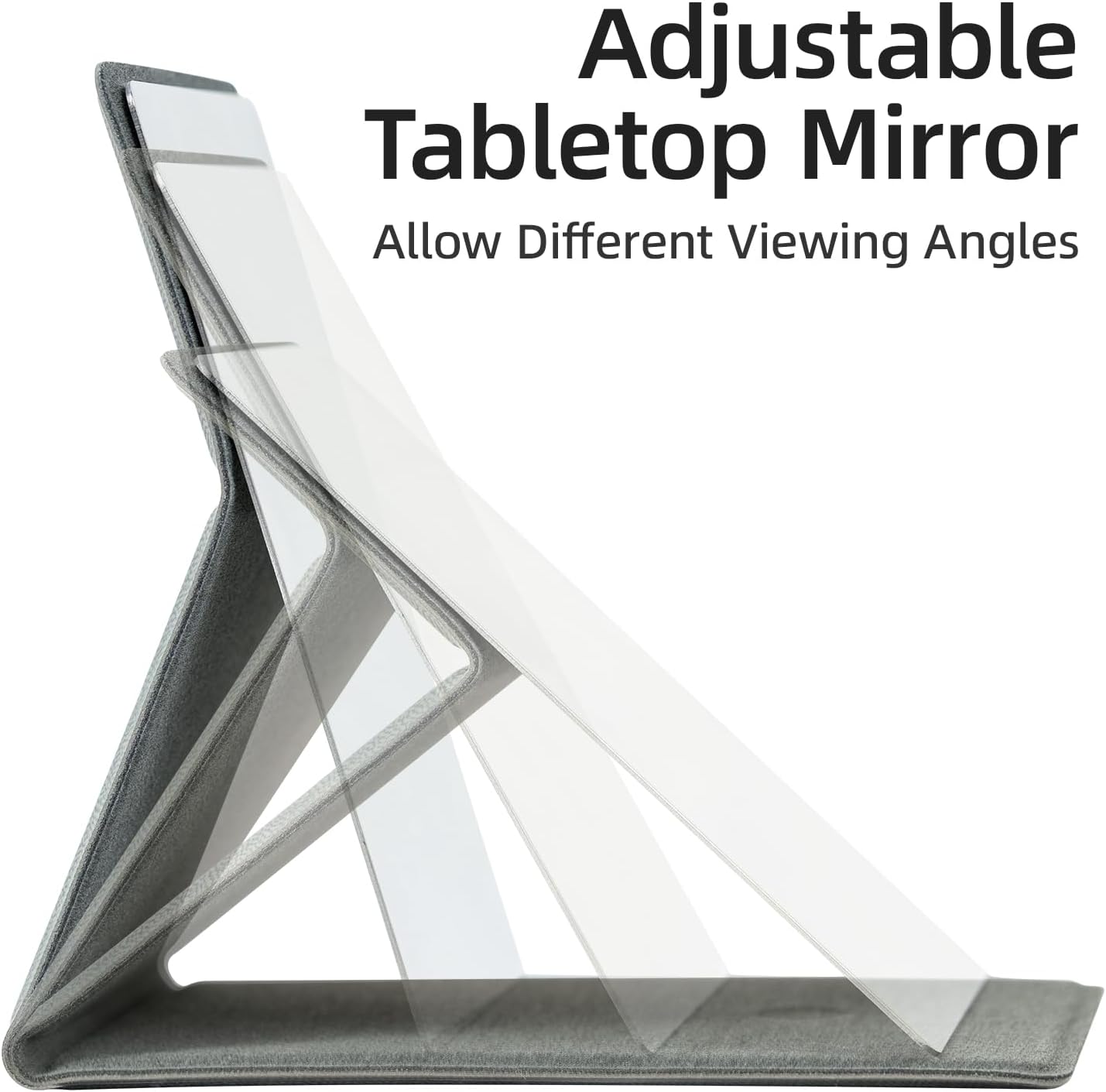 Shatterproof Stainless Steel Pocket Mirror - Compact Folding Travel Mirror for Men & Women | Portable & Handheld (Grey)