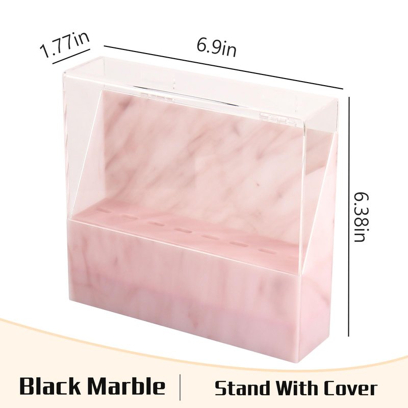 Mekupeu 8 Holes Dust proof Tweezer Storage Rack,Acrylic Tweezer Display Stand Holder Eyelash Extension Supplies Lash Accessories Tools (Marble Pink)
