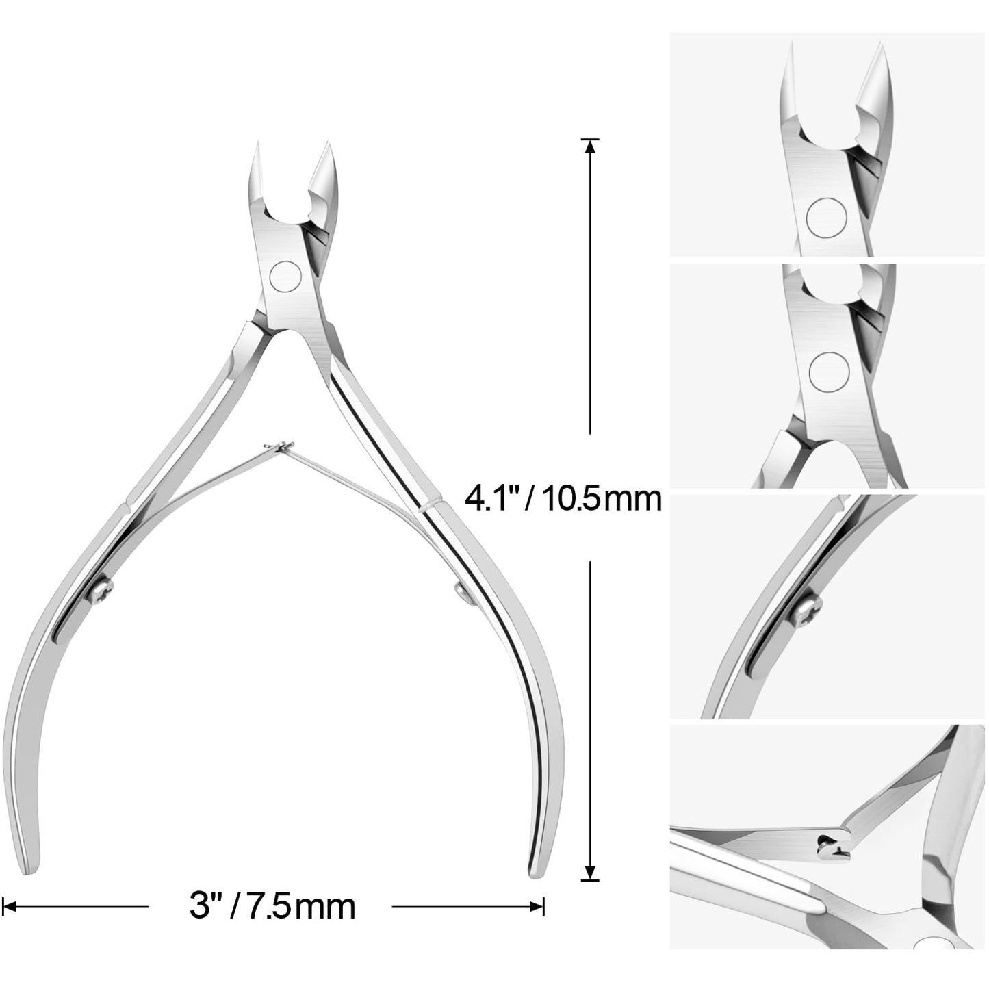 4 Packs Cuticle Nipper & Nail Trimmer, Premium Stainless Steel Cuticle Trimmer for Manicure & Pedicure at Home/Spa/Salon [Silver]