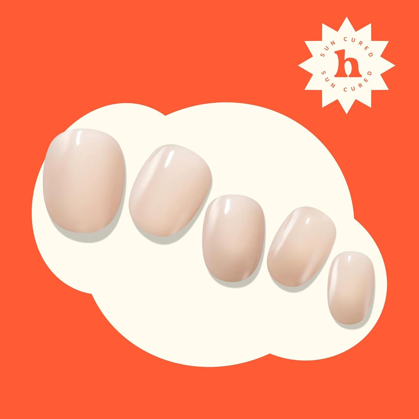 Heyhae Semi Cured Gel Nail Strips - Easy Apply Spring Nails | 28 Strips, Prep Pad, Nail File & Wooden Stick Included