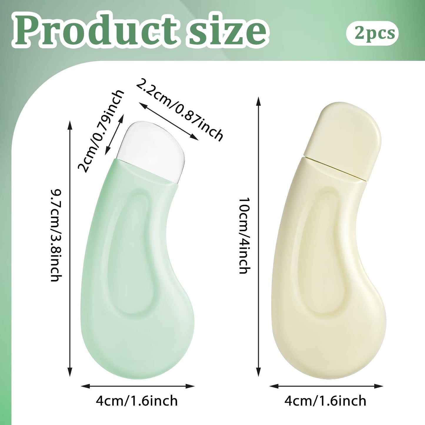 2PCS Silicone Blackhead Remover Tool, Silicone Face Spatula, Pore Scraper, Deep-Cleaning Skin Scraper, Universal Skincare Tool for Both Men and Women (Green Skin Tone)