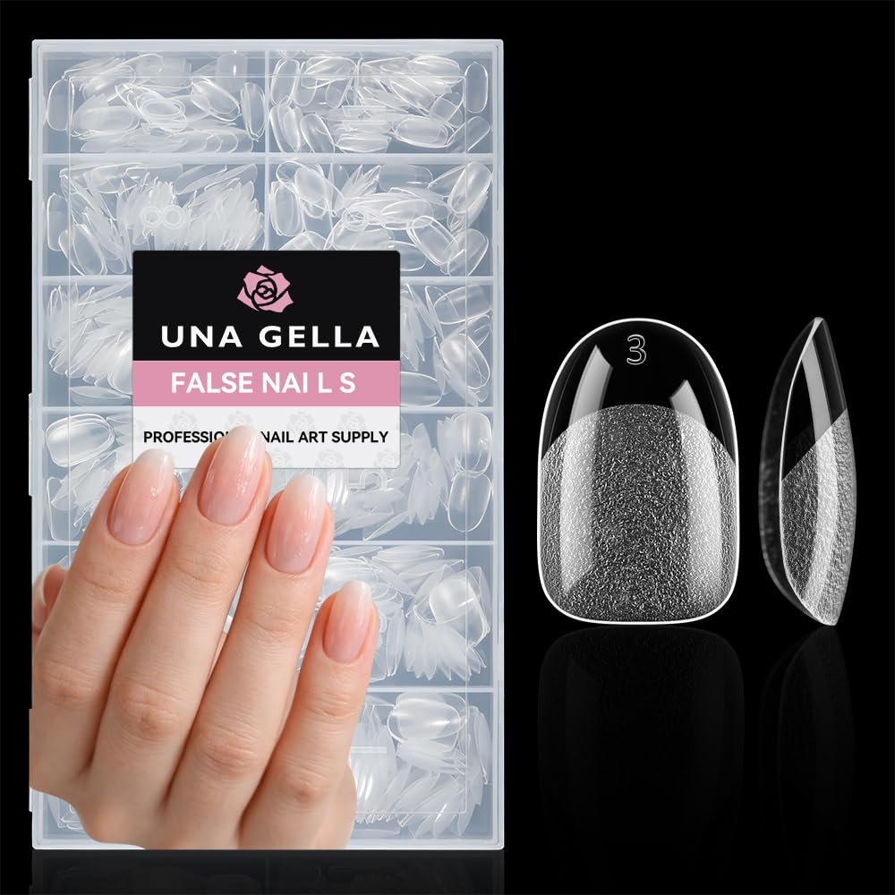 Short Oval Almond Fake Nails - 504pcs Press-On Gel Nail Tips for Home DIY & Salon | 12 Sizes Available