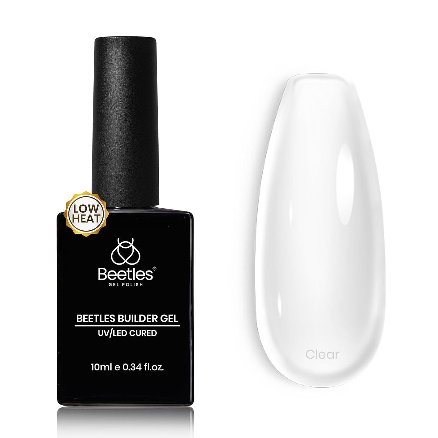 Beetles Builder Gel - 0.5oz Jelly Pink Nail Building Gel | HEMA & TPO Free, 7-in-1 Strengthening Formula for DIY Nail Art