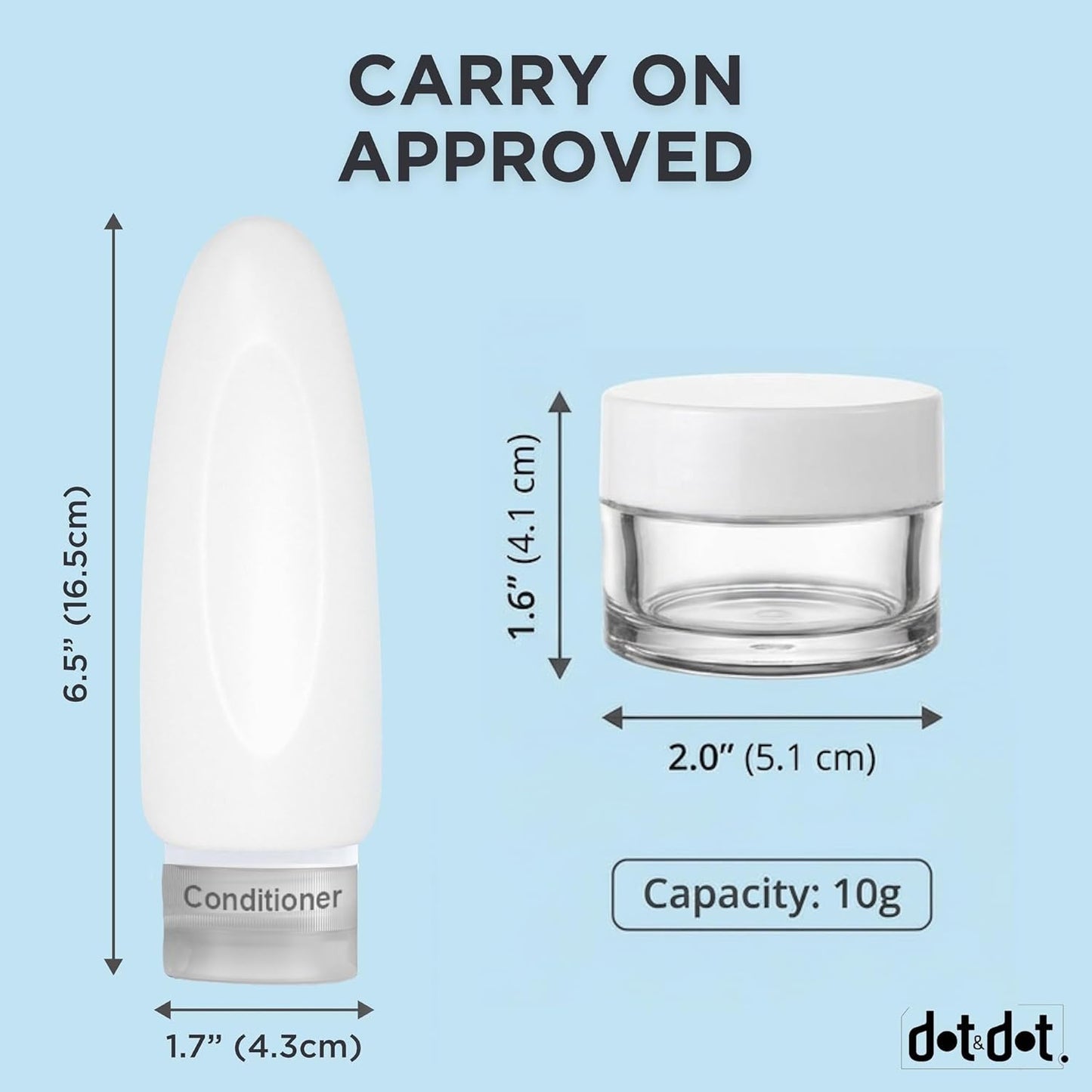 Leak Proof Travel Bottles - TSA Approved 3oz Silicone Toiletries | 10 Pack for Shampoo & Conditioner