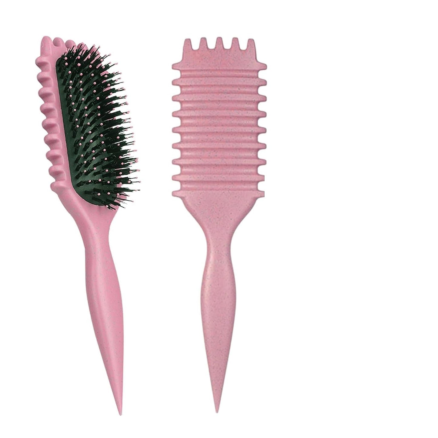 Curl Defining Brush - Curly Hair Detangling & Shaping Tool | Vented Design (Green)