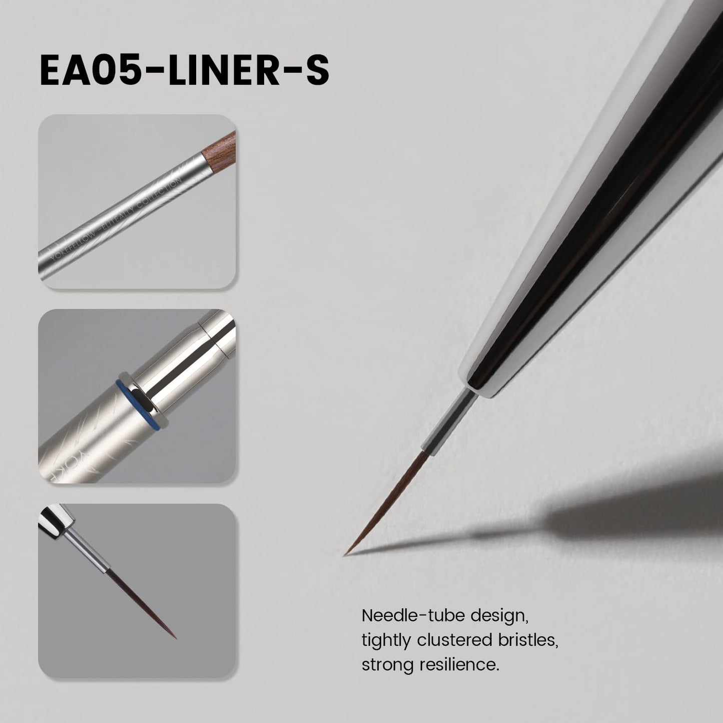 EliteAlly Nail Art Liner Brushes - 6mm Detail Brush for Professional Nail Art Design | Manicure Tool
